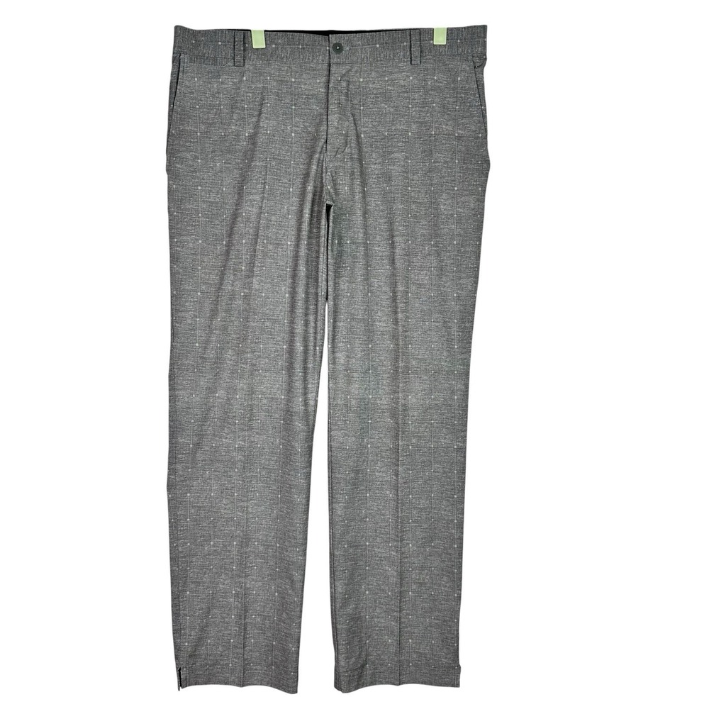 Nike Golf Tour Performance Pants Mens 34x30 Gray Plaid Dri Fit Stretch